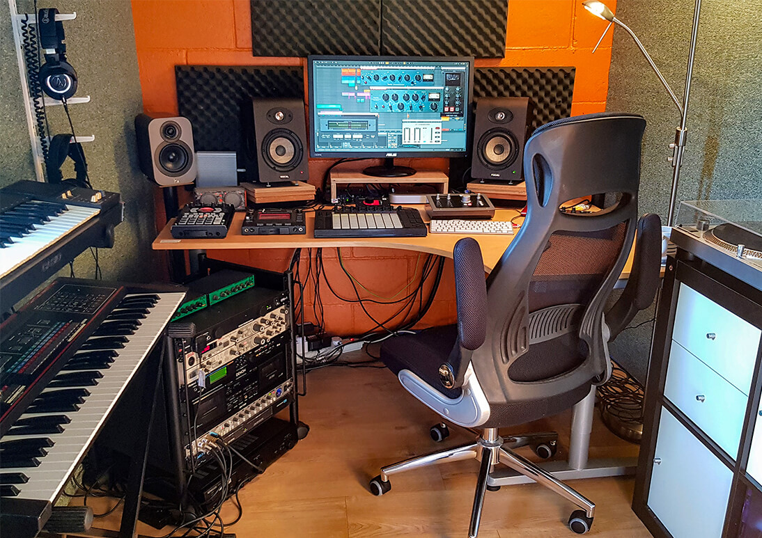 Mix/production studio in Mick Feltham's back garden