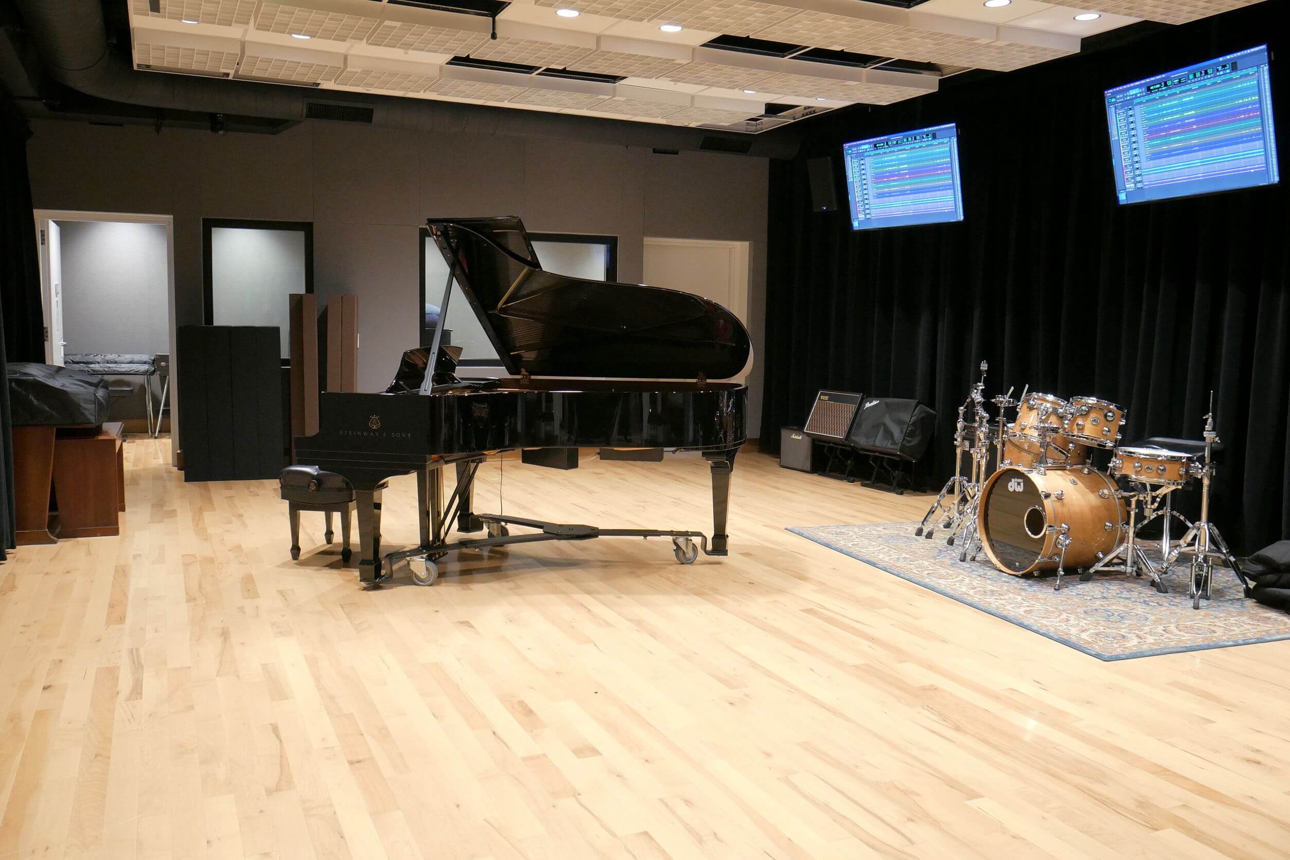 A grand piano at the University of Nebraska at Omaha