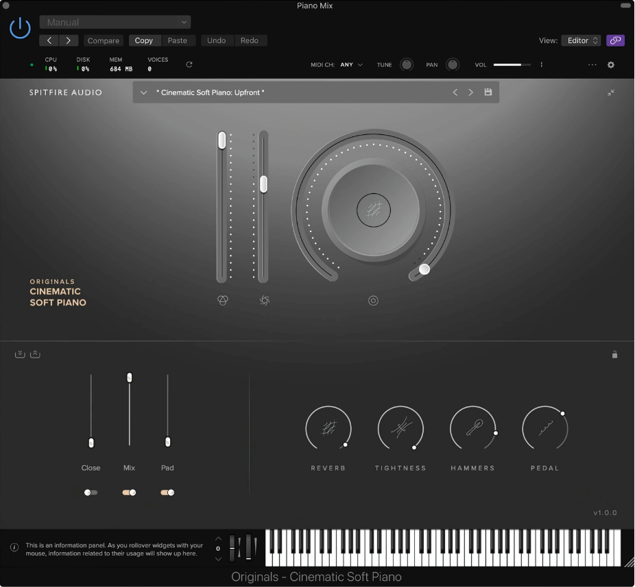 Spitfire Audio: Originals Cinematic Soft Piano screenshot