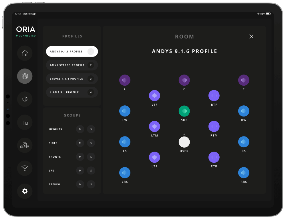 iPad Remote App for ORIA 