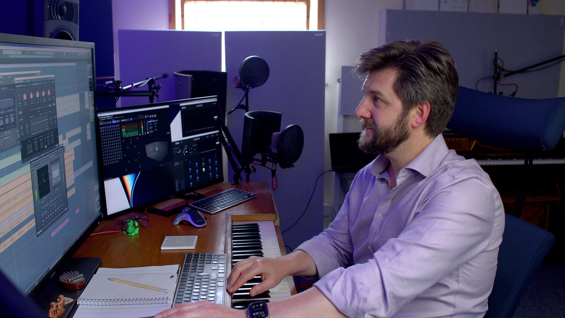 Hilgrove Kenrick with his ORIA in his studio writing room