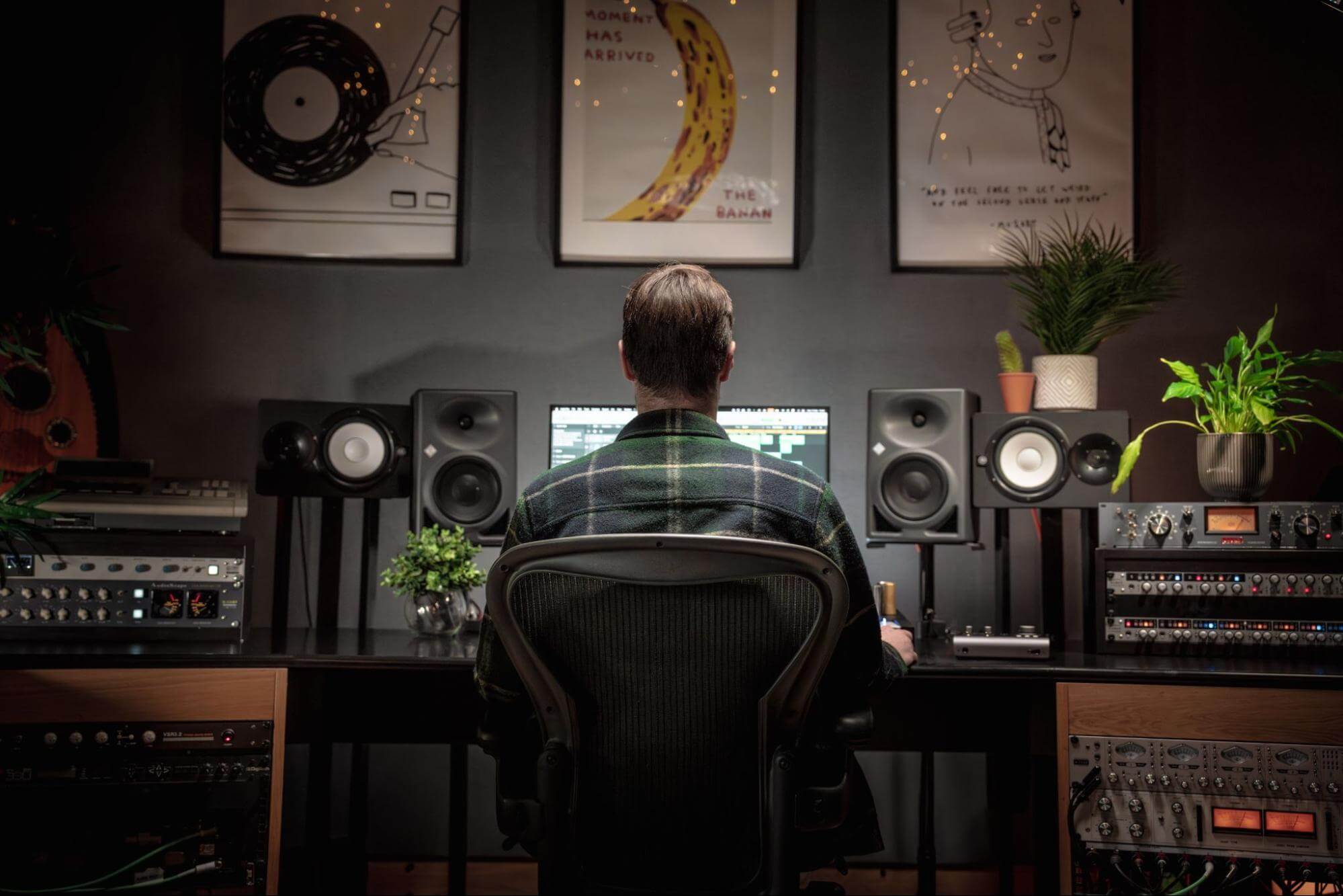 Engineer using an iD14 in the studio