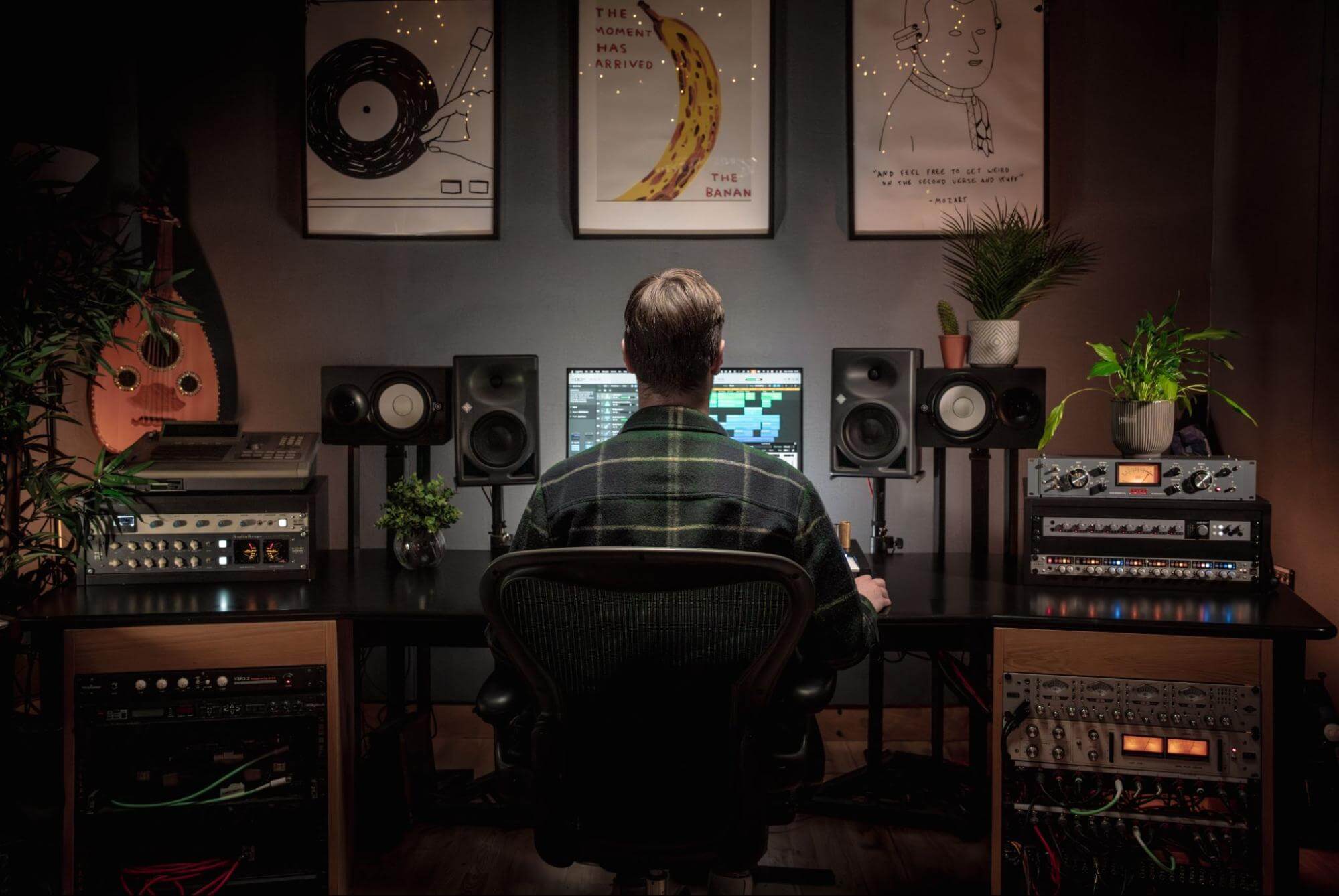 Engineer using the iD48 in the studio.