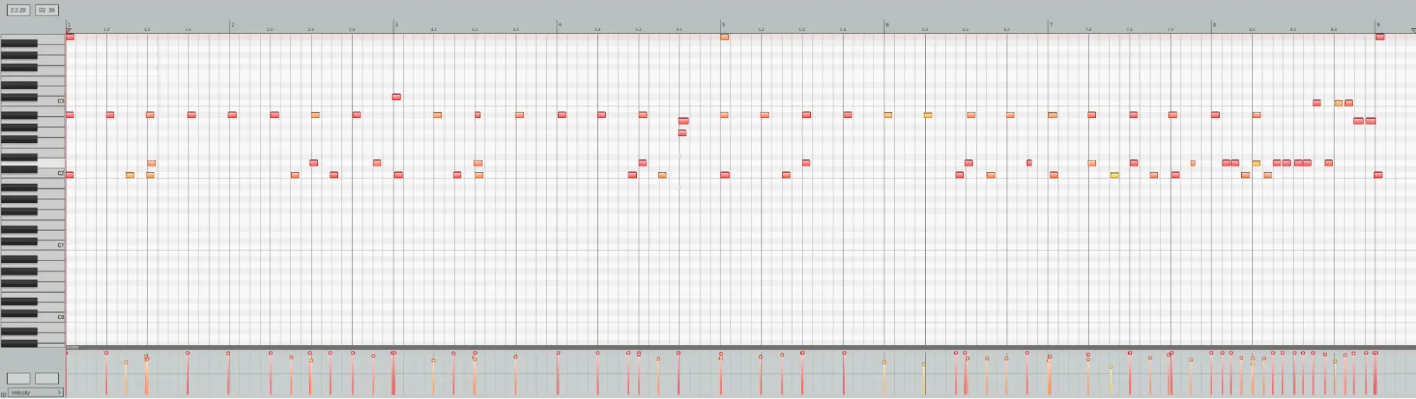 Midi Velocity Fluctuations